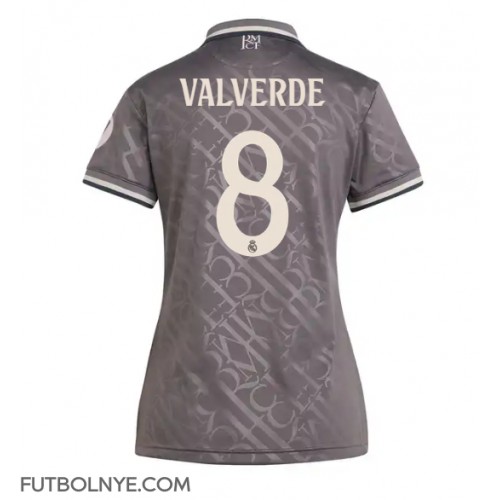 Camiseta Real Madrid Federico Valverde #8 Tercera Equipación para mujer 2024-25 manga corta